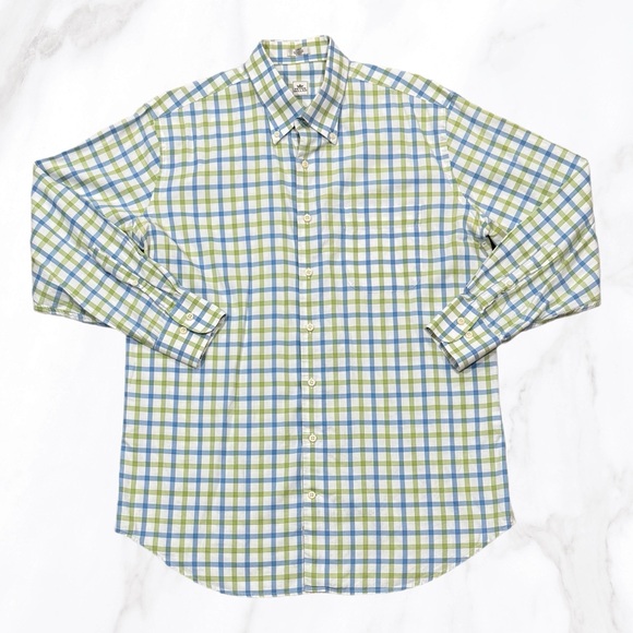 Peter Millar Men’s Plaid Button-Up Preppy Chic Long Sleeve‎ Shirt, Size L - Picture 1 of 9